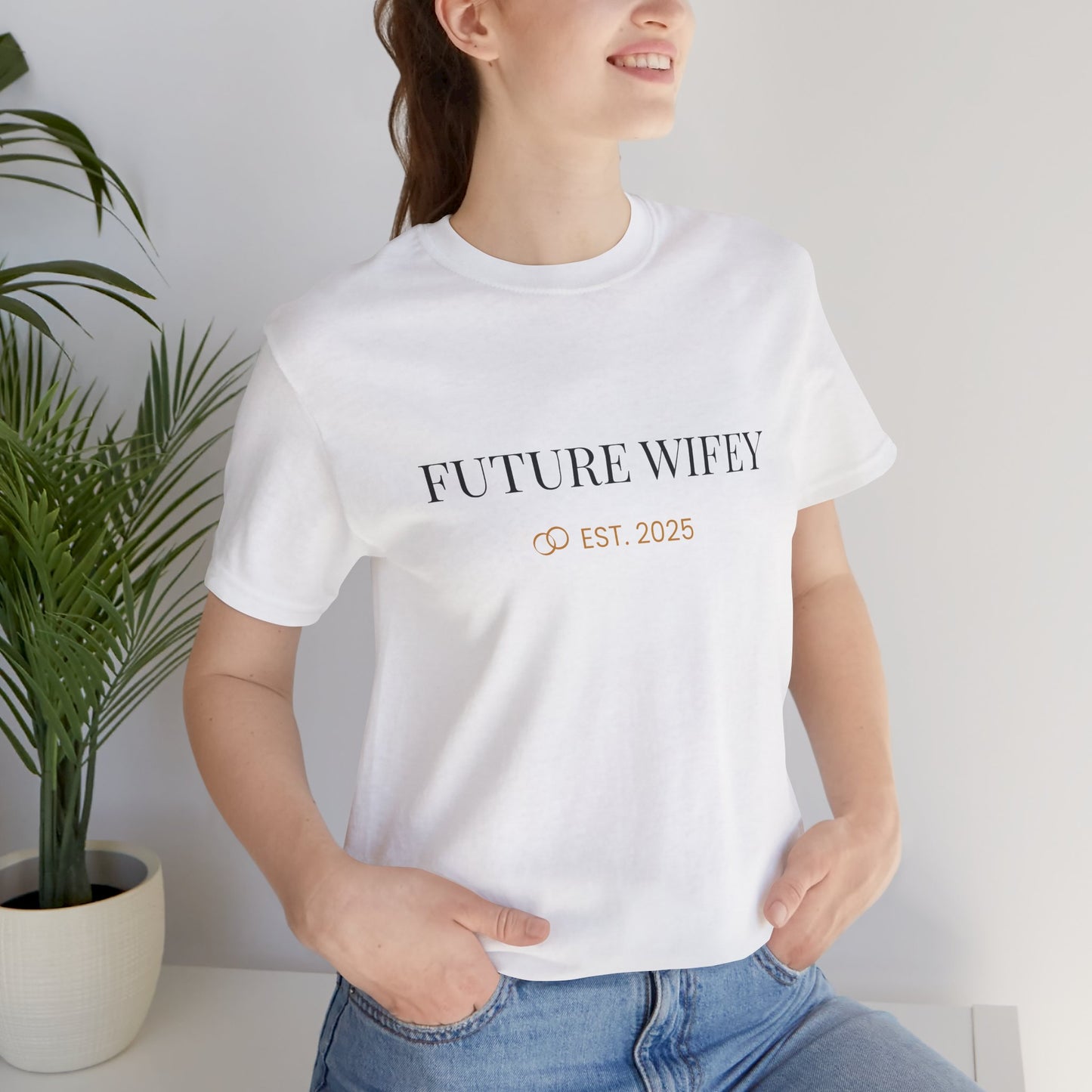Future Wifey Unisex Short Sleeve Tee, Engagement Gift, Bride-to-Be Shirt, Bachelorette Party Outfit, Wedding Planning Apparel