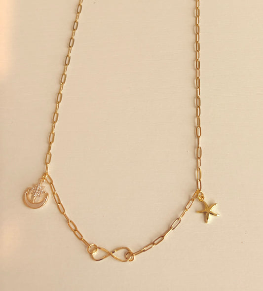 The Summer I Turned Pretty  Sun, Moon, Stars & Infinity Necklace (14k Gold Plated)